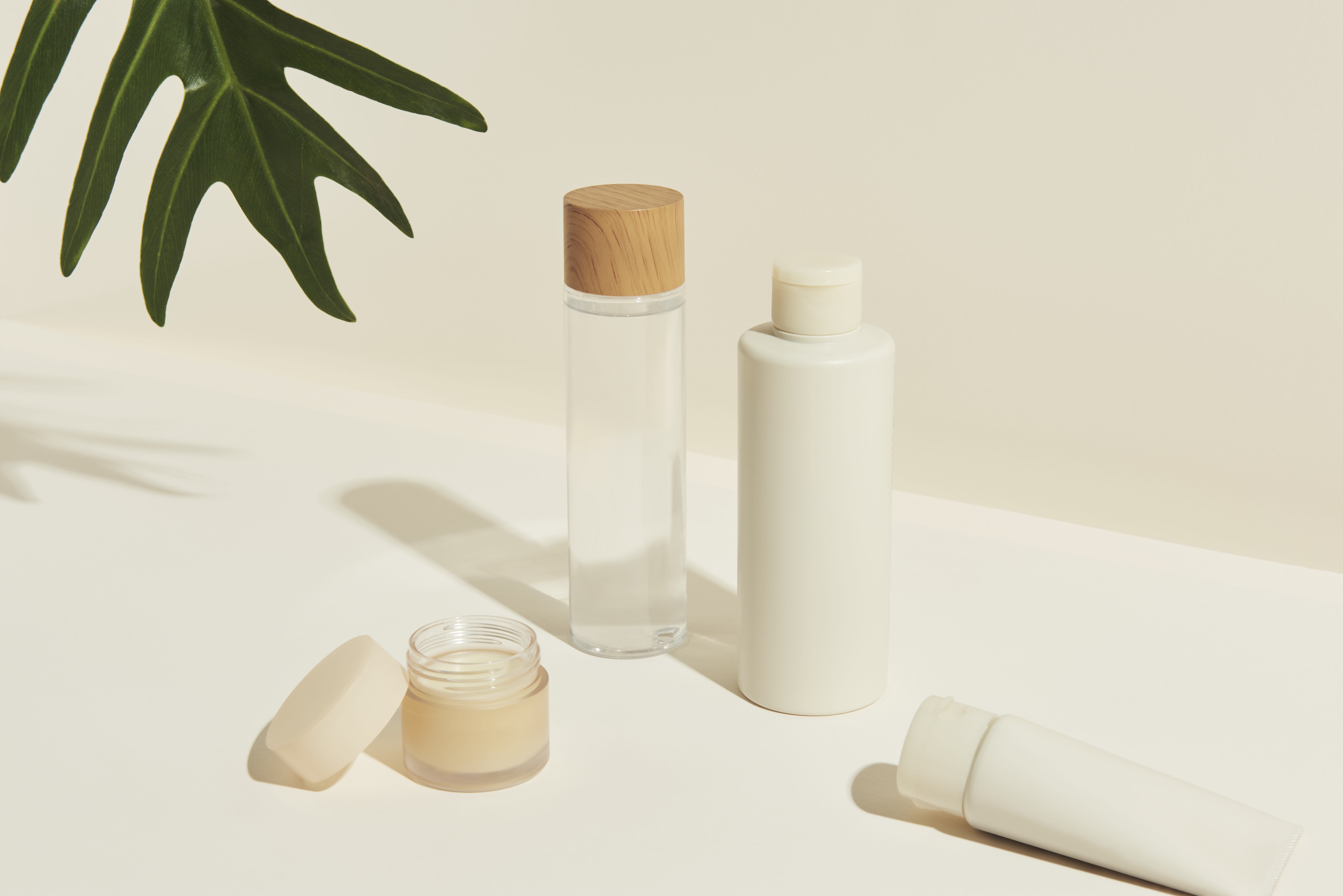 Minimal skincare product packaging for distribution